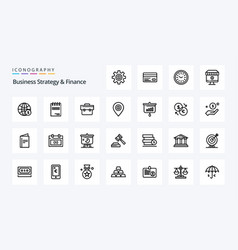 25 Business Strategy And Finance Line Icon Pack