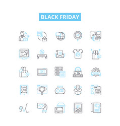 Black Friday Line Icons Set Blackfriday