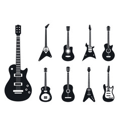 Guitar silhouettes Royalty Free Vector Image - VectorStock