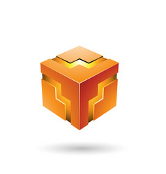 Orange Bold Zigzag Cube