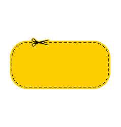 Scissors Cut Yellow Coupon Dotted Line With Dash