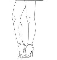 Sexy Legs Woman High-heeled Shoes Sketch Drawing