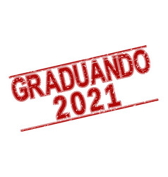 Stamp Graduate 2021 With Scuff On A White