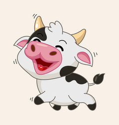 Cute Cow Cartoon Walking