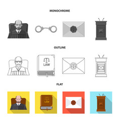 Design Law And Lawyer Icon Set Law