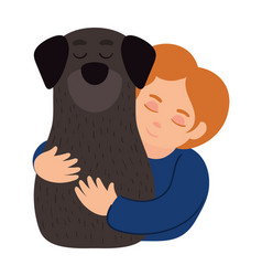 Man Hugging Dog