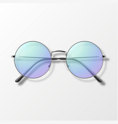 3d Realistic Purple Round Frame Glasses