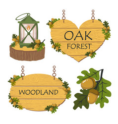 Acorns Oak Signage Set