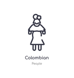 Colombian Outline Icon Isolated Line From People