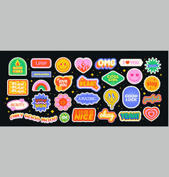 Set Of Vintage Pop Art Stickers