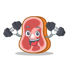 Fitnes Meat Character Cartoon Food