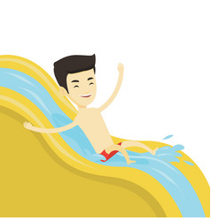 Man Riding Down Waterslide