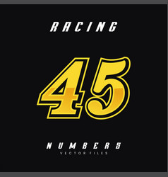 Racing Number 45 Design Template