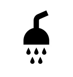 Shower Silhouette Icon Droplets Of Water Falling