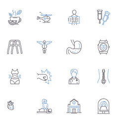 Health Screening Line Icons Collection Testing