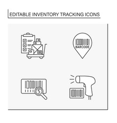 Inventory Tracking Line Icons Set