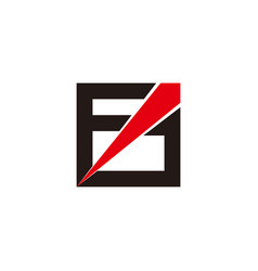 Letter Fj Square Swoosh Arrow Logo