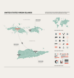 Map United States Virgin Islands High Detailed