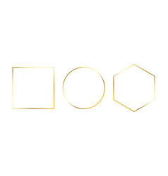 Set Of Golden Thin Frames Gold Geometric Borders