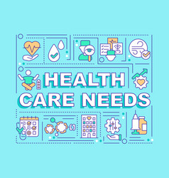 Health Care Needs Word Concepts Turquoise Banner