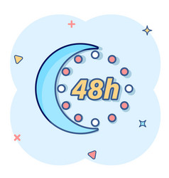 48 Hours Clock Icon In Comic Style Timer