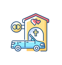 Drive Through Marriage Chapel Rgb Color Icon