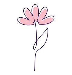 Pink One Line Flower