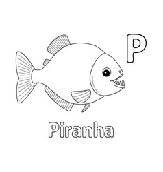 Piranha Alphabet Abc Isolated Coloring Page P