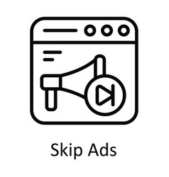 Skip Ads Outline Icon Design