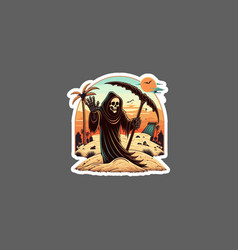 Grim Reaper Walk Through Desert Sticker