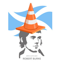 Robert Burns With A Traffic Cone