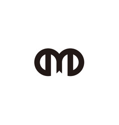 Letter M Fold Ribbon Geometric Symbol Simple Logo