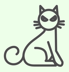 Witch Cat Line Icon Scary Cat Sitting Sideways