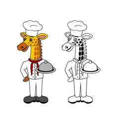 Giraffe Chef Cartoon Character Design