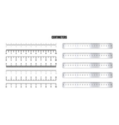 Realistic Metal Rulers With Black Centimeter Scale