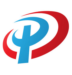 Red And Blue Oval Shaped Letter P Icon