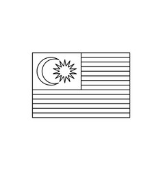 Malaysia map with malaysian national flag Vector Image