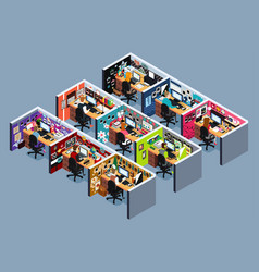 Business Office Cubicles In Isometric