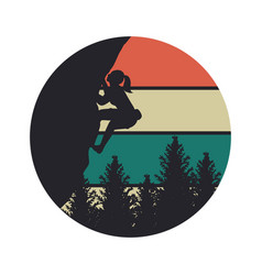 Rock Climbing Flat With Silhouette Woman