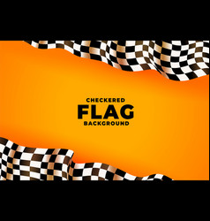 3d Checkered Racing Flag Yellow Background