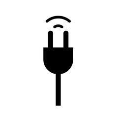 Electrical Outlet And Radio Wave Silhouette Icon