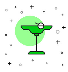 Filled Outline Margarita Cocktail Glass With Lime