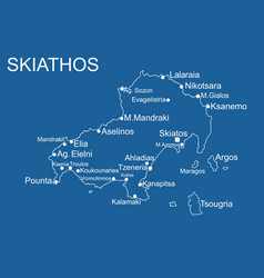 Greece Island Skiathos Map Contour Silhouette