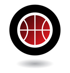 Red And Black Basketball Ball Icon