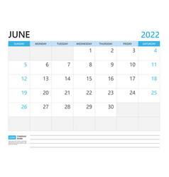 Calendar Planner 2022 Template- June 2022 Year