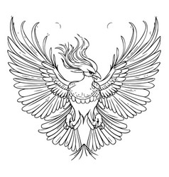 Eagle With Wings Tattoo Design Element