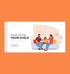 Loving Parents Support Child Landing Page Template