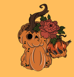 Pumpkin Monster Holding In Hand Halloween