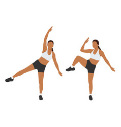 Woman Doing Single Leg Side Crunch Exercise