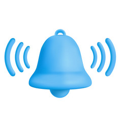 Blue Bell Ringing Notification 3d Icon Reminder